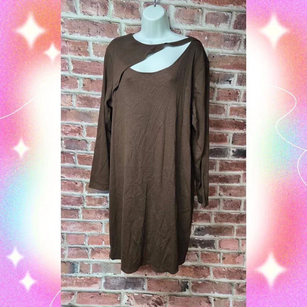 Women's WILD FABLE Ribbed Long Sleeves Dress 3X Size